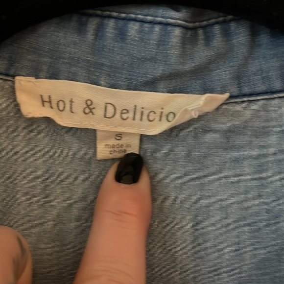 Distressed Denim shirt with multiple appliqué and slits - Picture 6 of 7